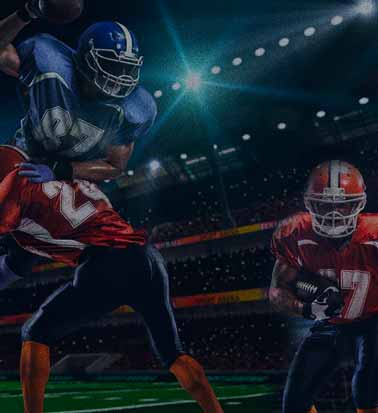 Football players tackling