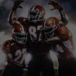 football players cheering